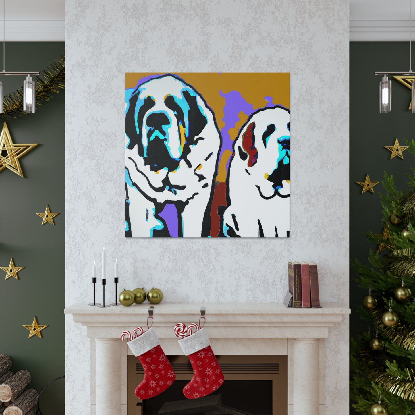 "Saint Bernard in Color". - Canvas