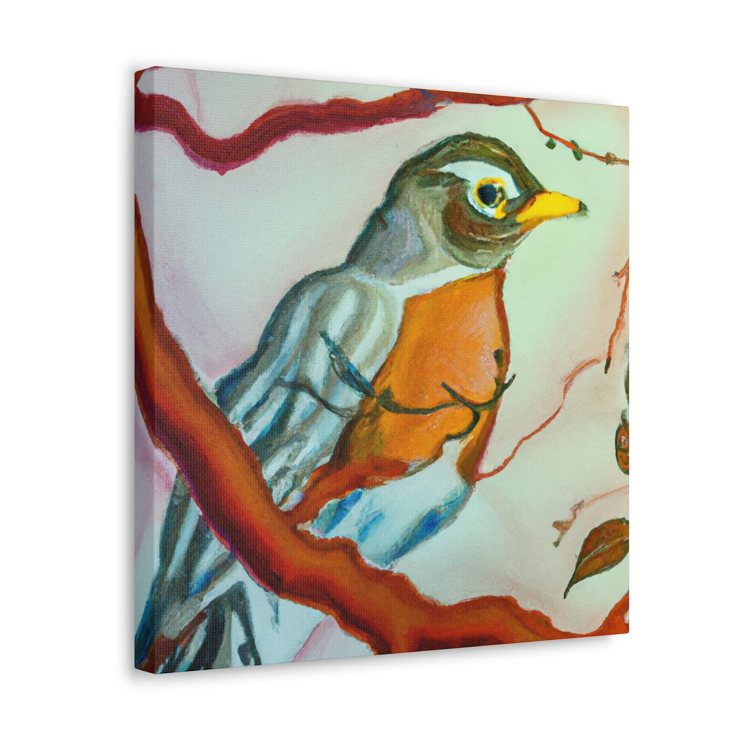 American Robin in Bloom - Canvas