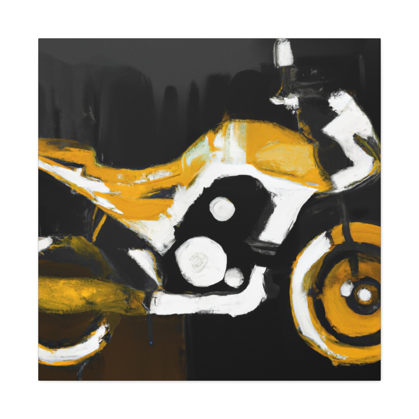 "Motorcycle Roars Forward" - Canvas