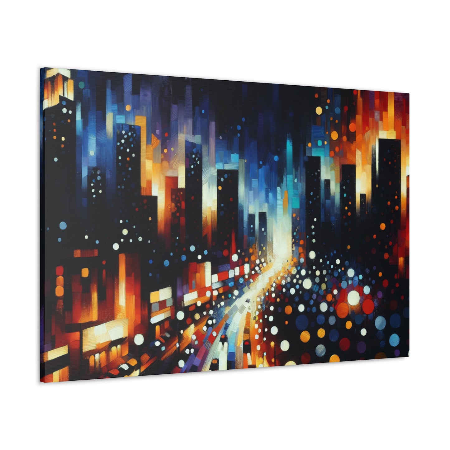 Midnight Metropolis Glow - Canvas