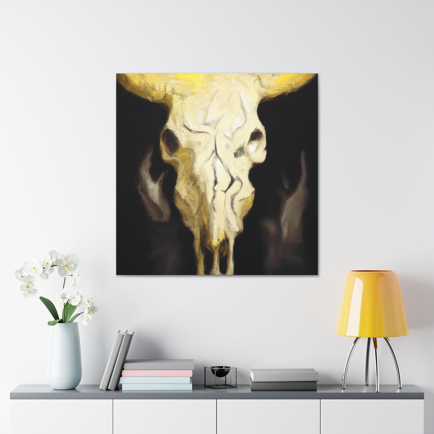 Cow Skull Reflection. - Canvas