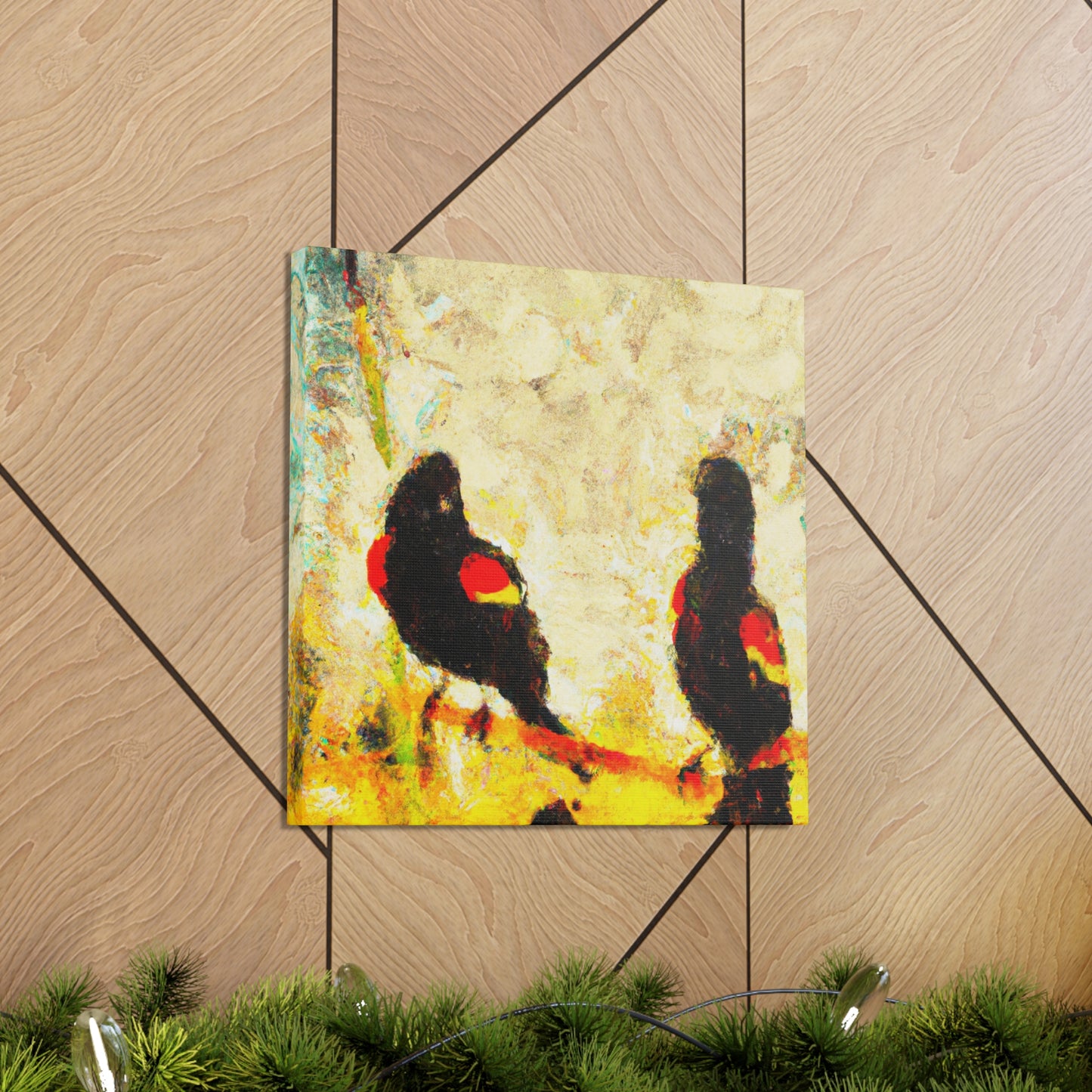 Red-Winged Songbird Reflection - Canvas