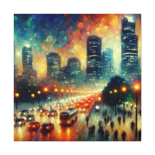 Nighttime Urban Symphony - Canvas