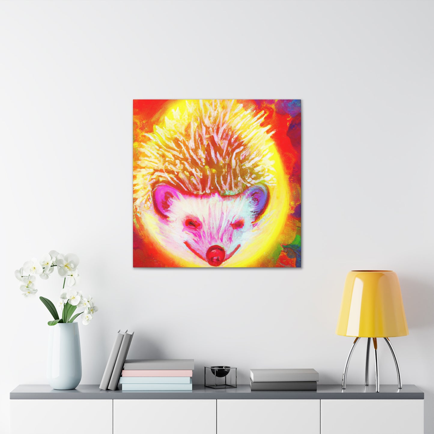 Hedgehog in Bloom. - Canvas