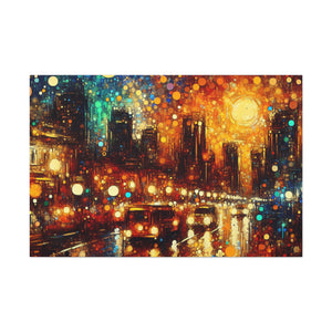 Luminescent Night Metropolis - Canvas