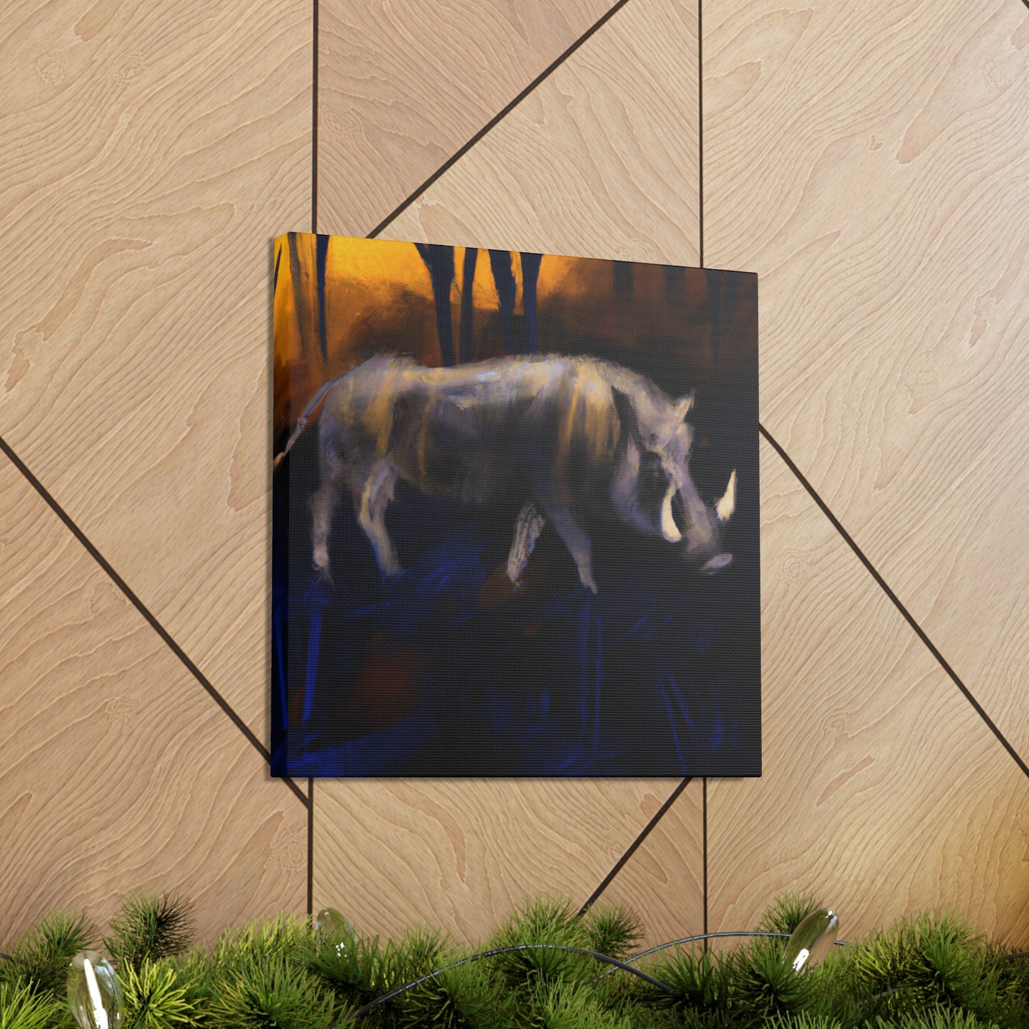 "Warthog in Moonlight" - Canvas