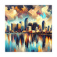 Miami: Vibrant Cityscape Eruption - Canvas