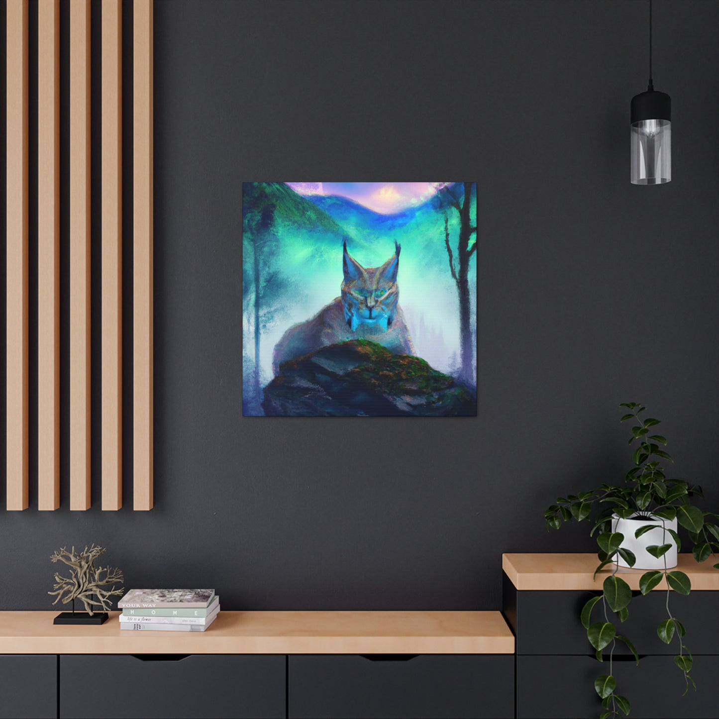 "Bobcat in Moonlight Glow" - Canvas