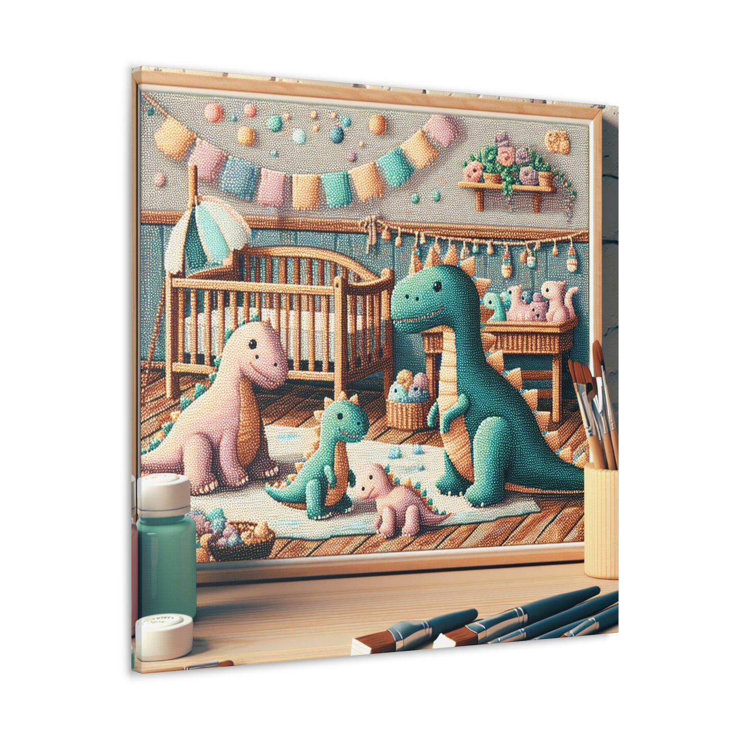 Whimsical Prehistoric Splendor - Canvas