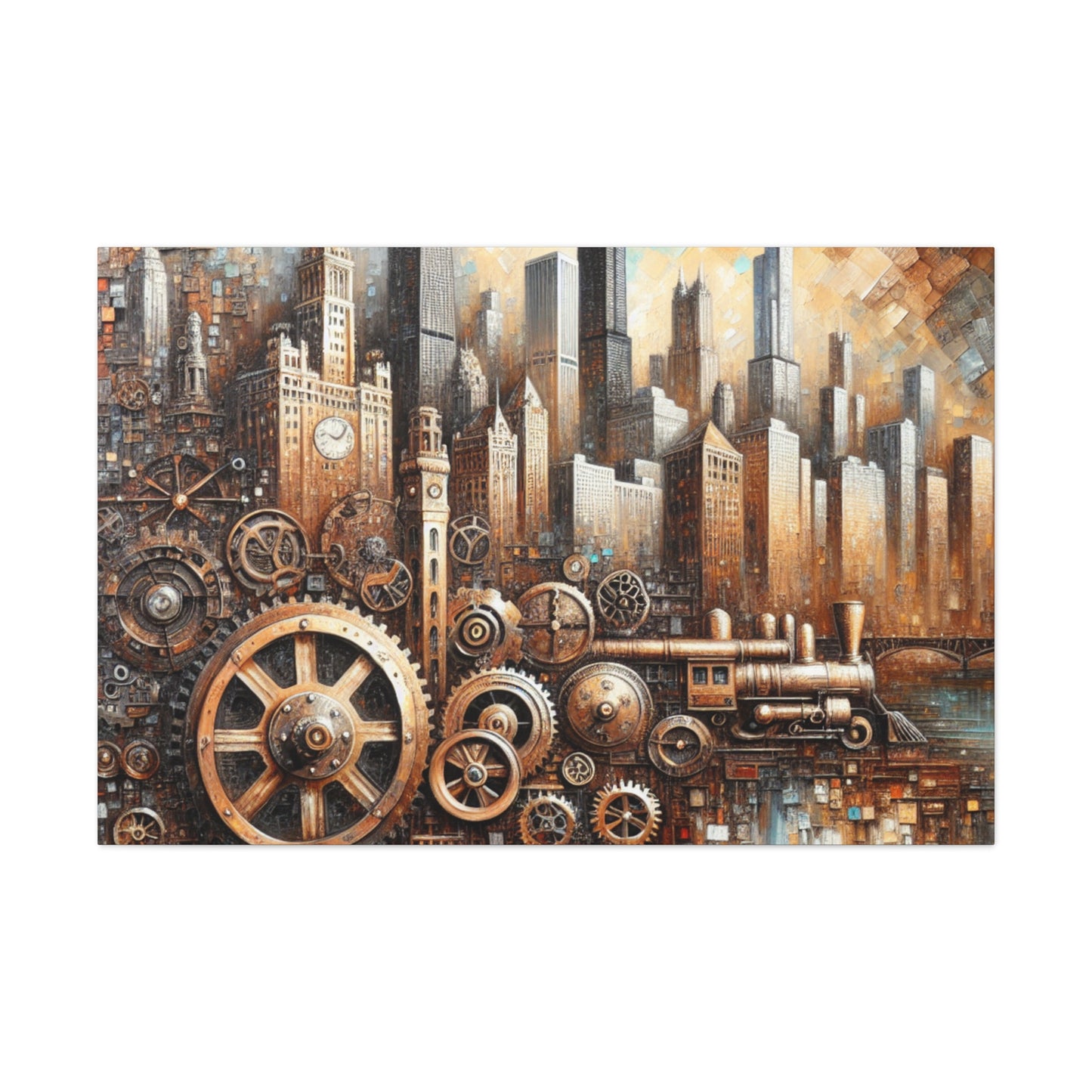 "Industrial Dreams Unveiled" - Canvas