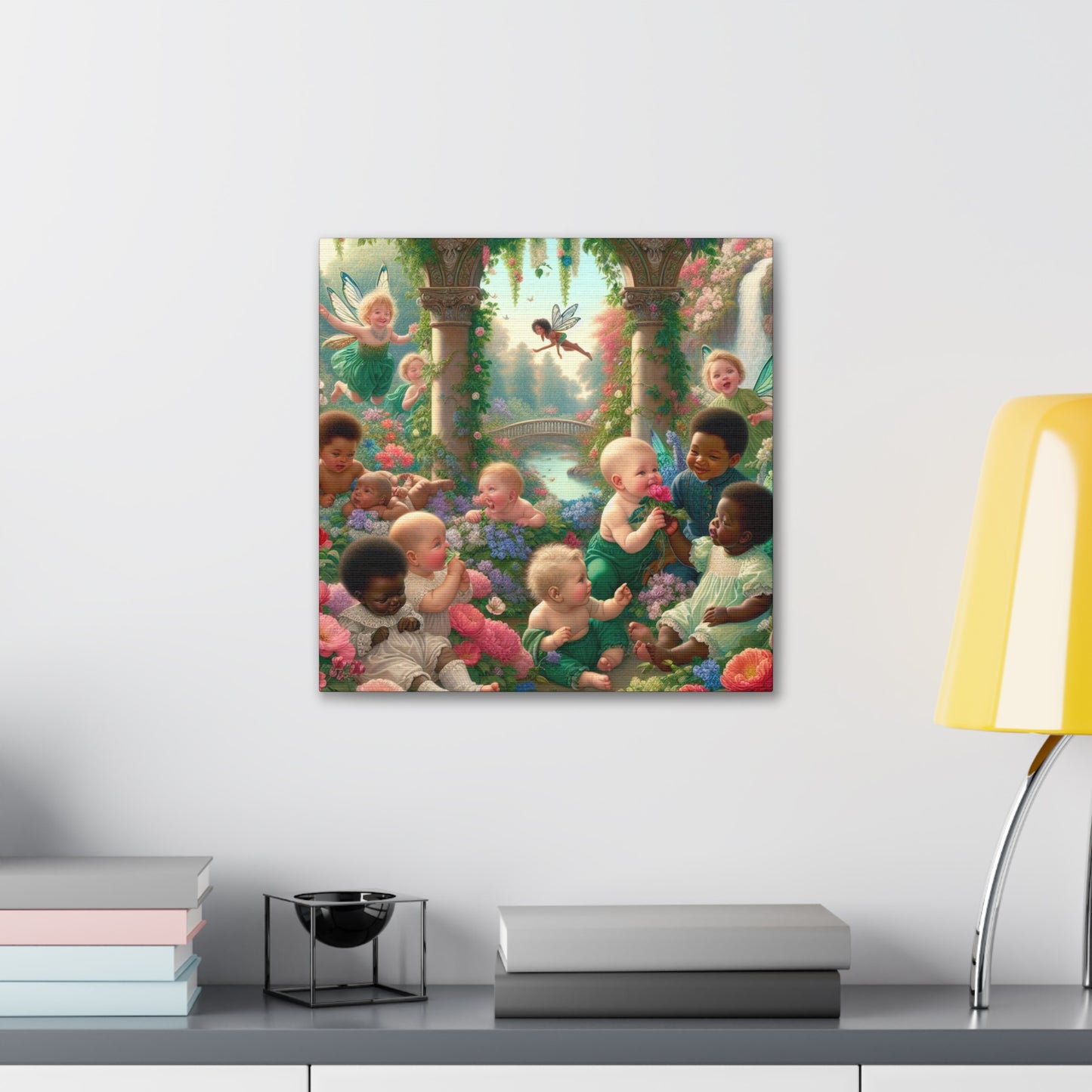 Whimsical Blooms and Sprites - Canvas