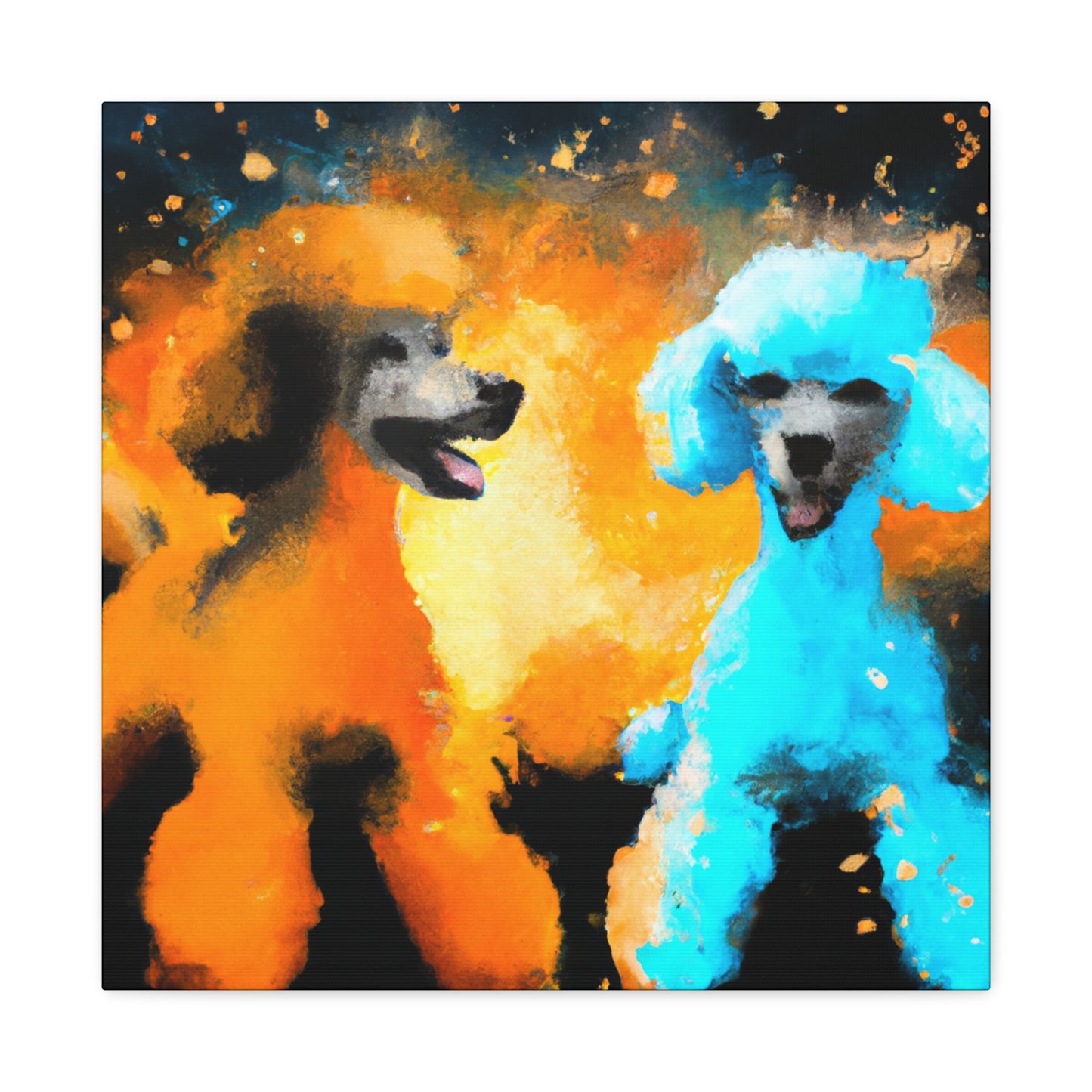 Poodle in Neon Hues - Canvas