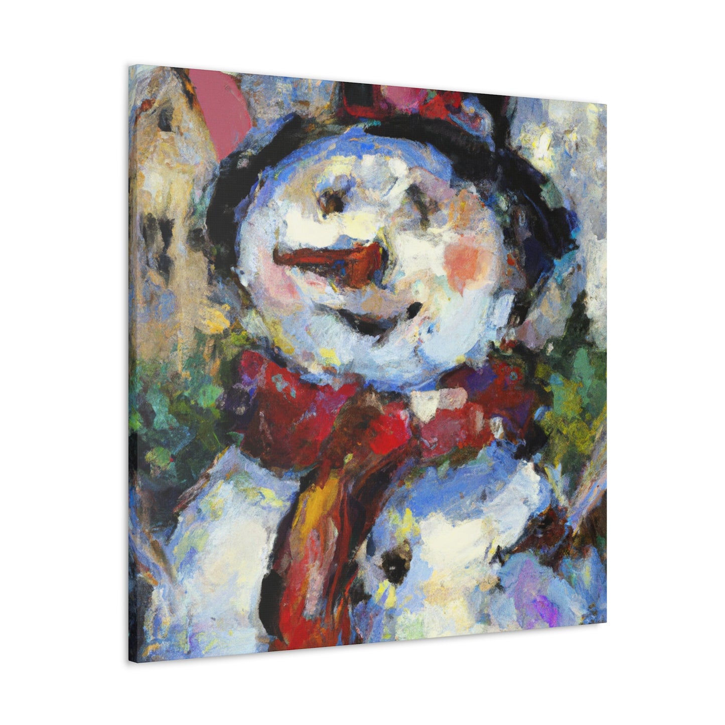 Snowman in Wintertime - Canvas