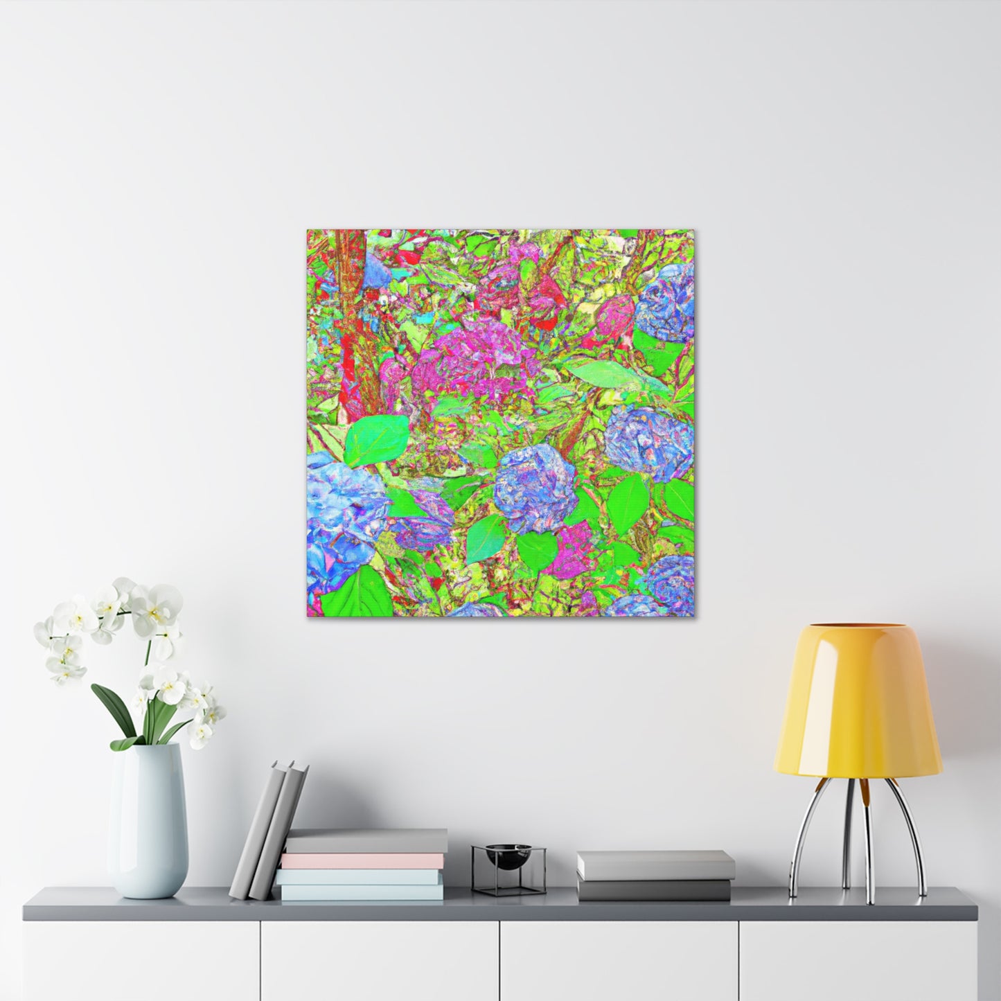 "Blooming Hydrangea Bouquet" - Canvas