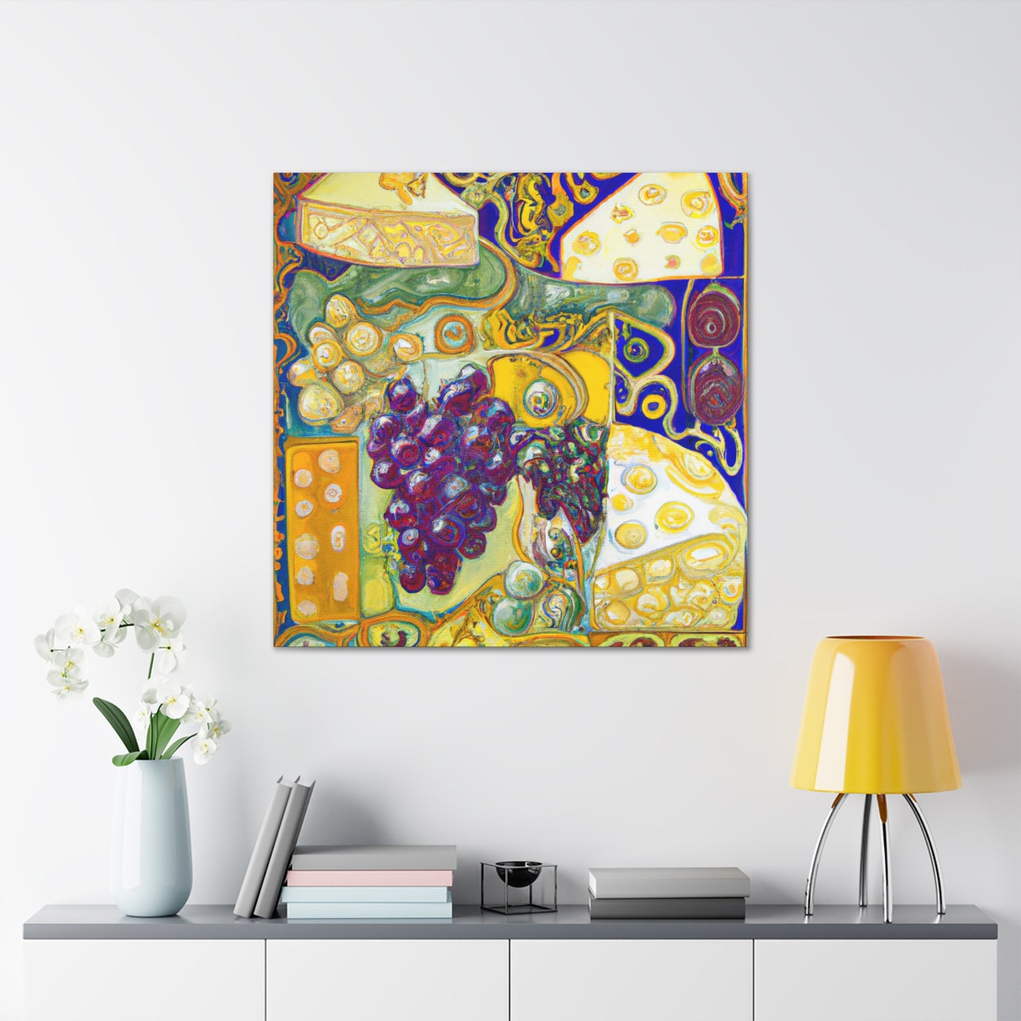 "Cheese Grapes Abundance" - Canvas