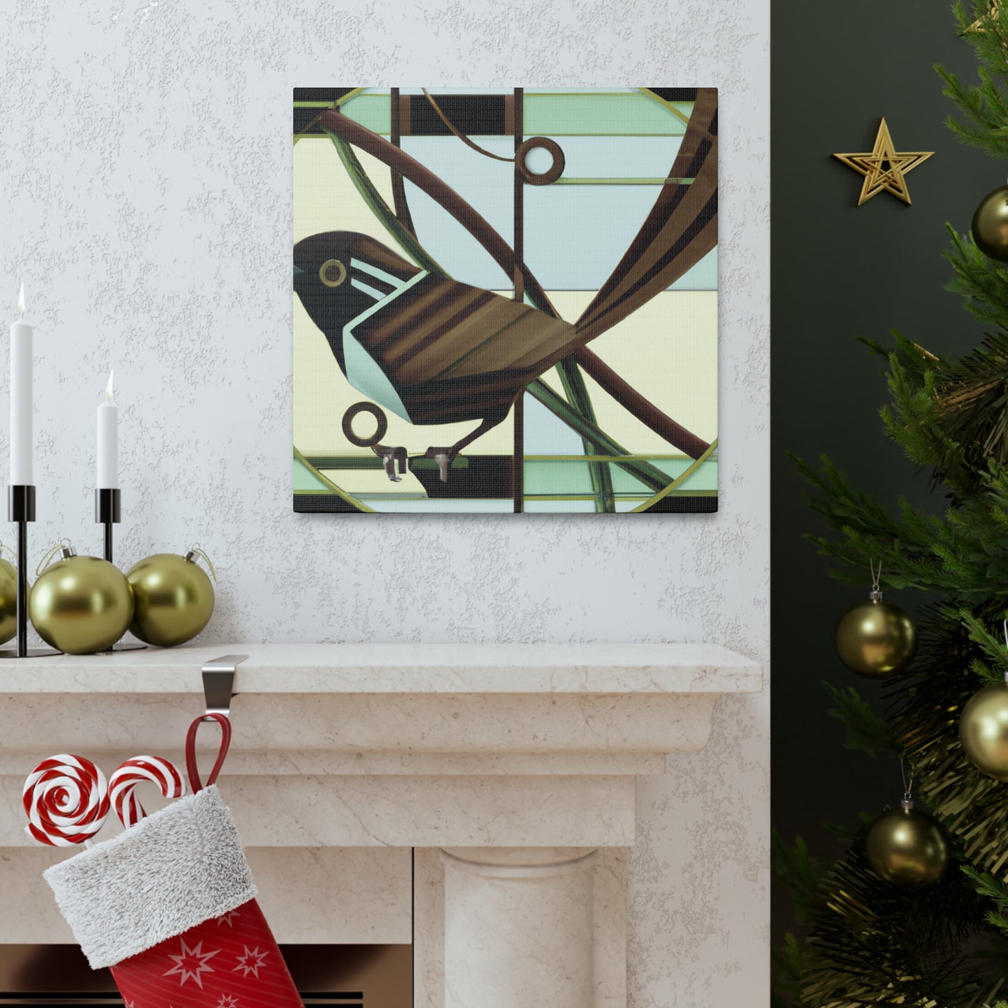 "Song Sparrow in Deco" - Canvas