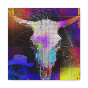 "Cow Skull in Hues" - Canvas