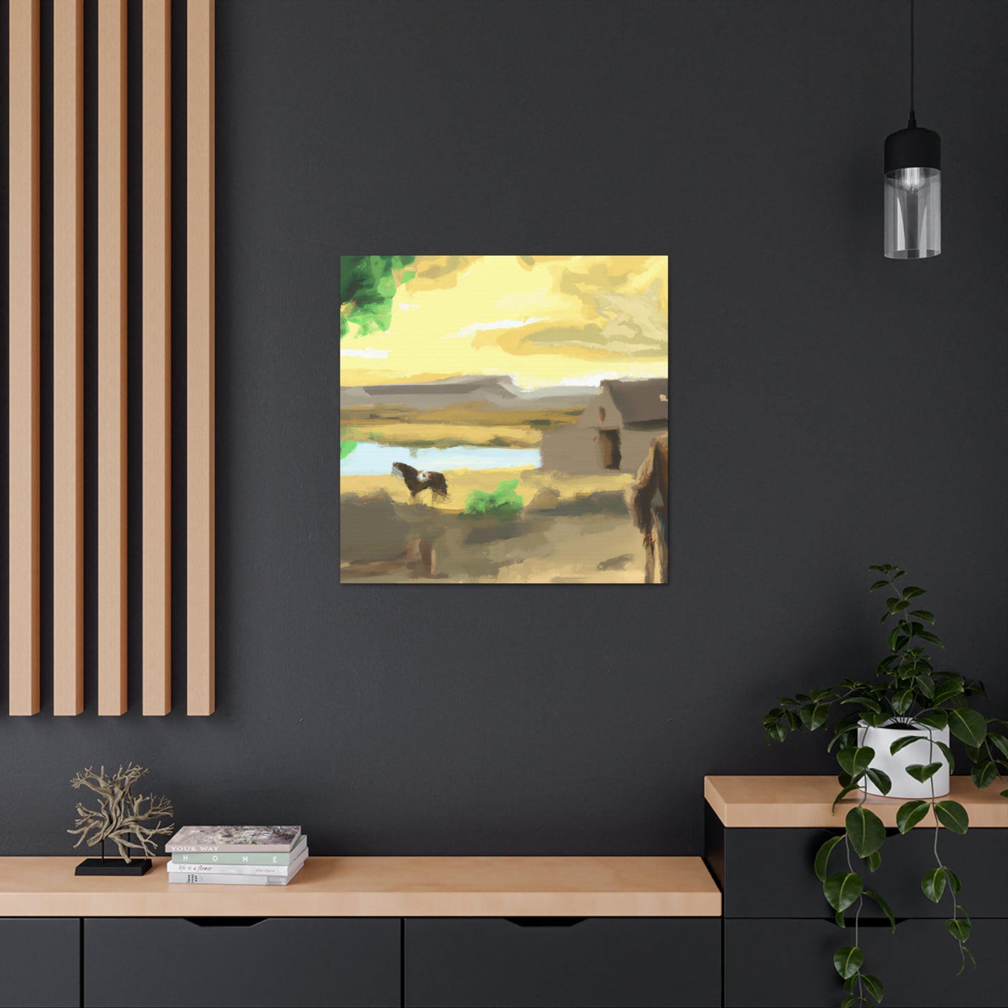 "Rugged Western Mountain Scene" - Canvas