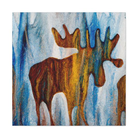 "Elk in Serene Reflection" - Canvas