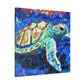 "Sea Turtle Impressionism" - Canvas