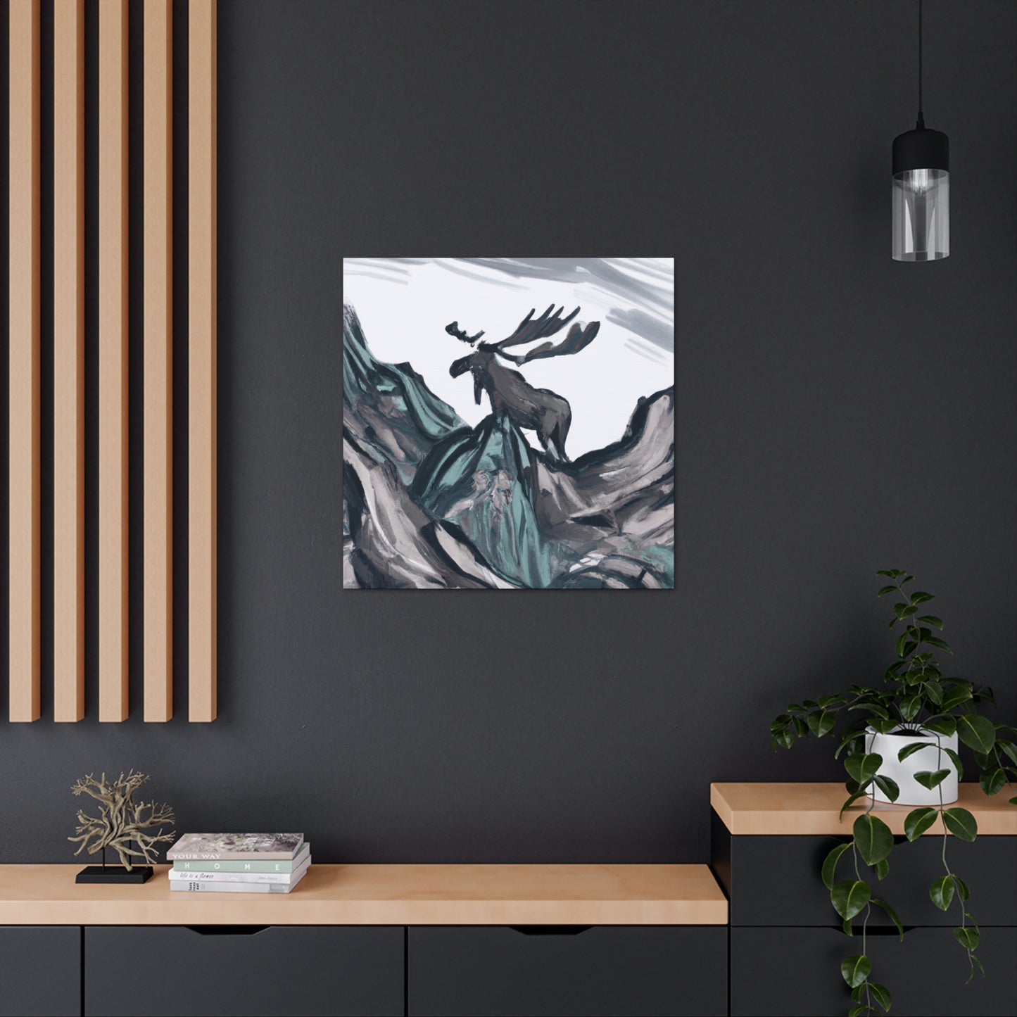 Elk in Mystic Moonlight - Canvas