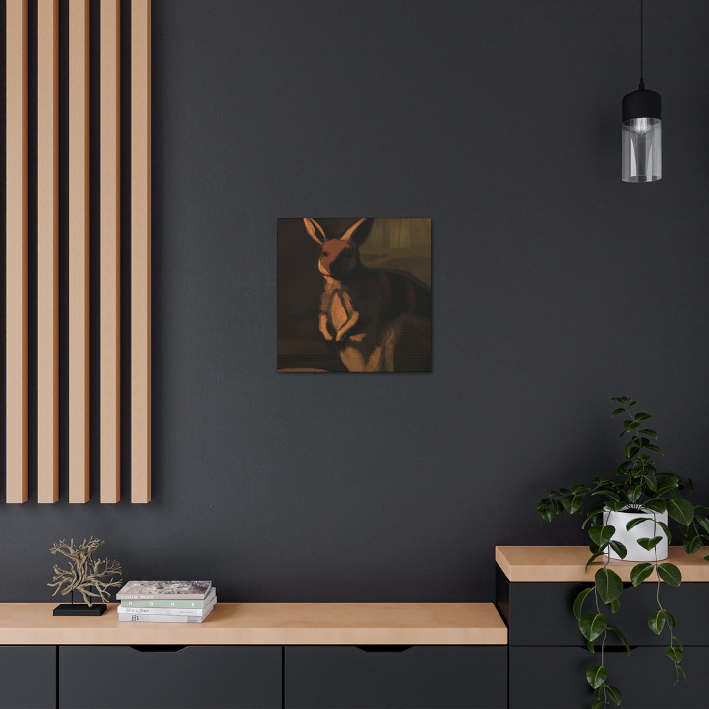 "Wallaby in Moonlit Forest" - Canvas