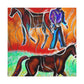 Horses in Autumn Pasture - Canvas