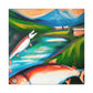 Salmon Swimming Serenely - Canvas