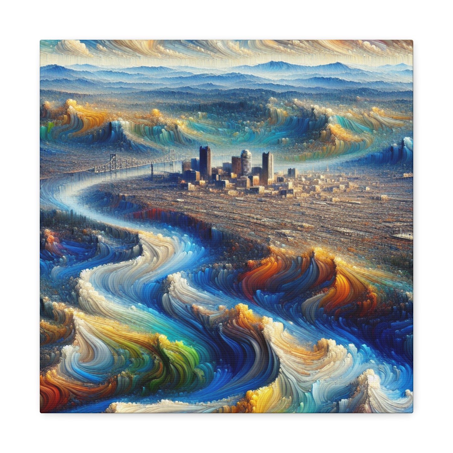 Golden River Shimmer - Canvas