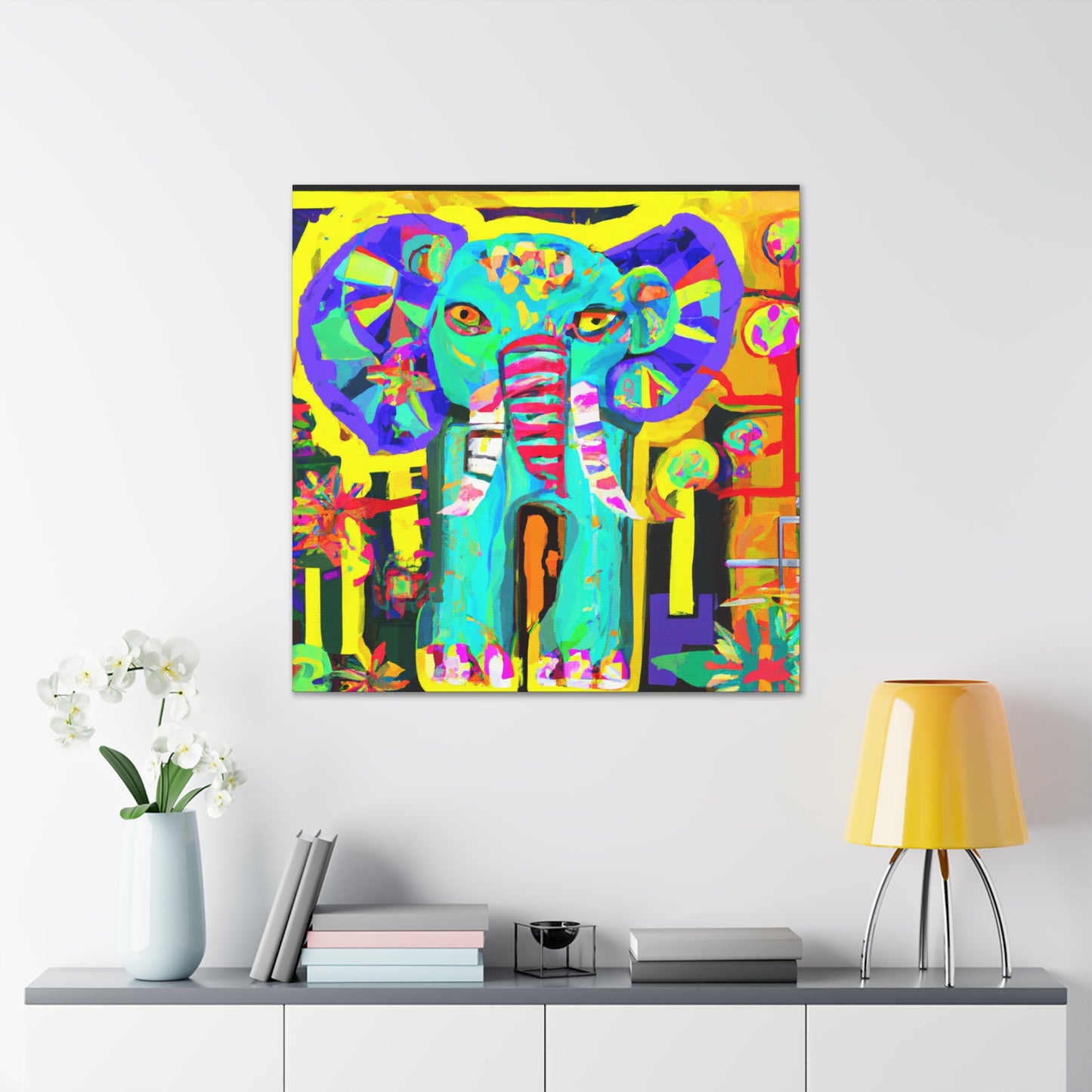 "Elephant in Moonlight Glade" - Canvas