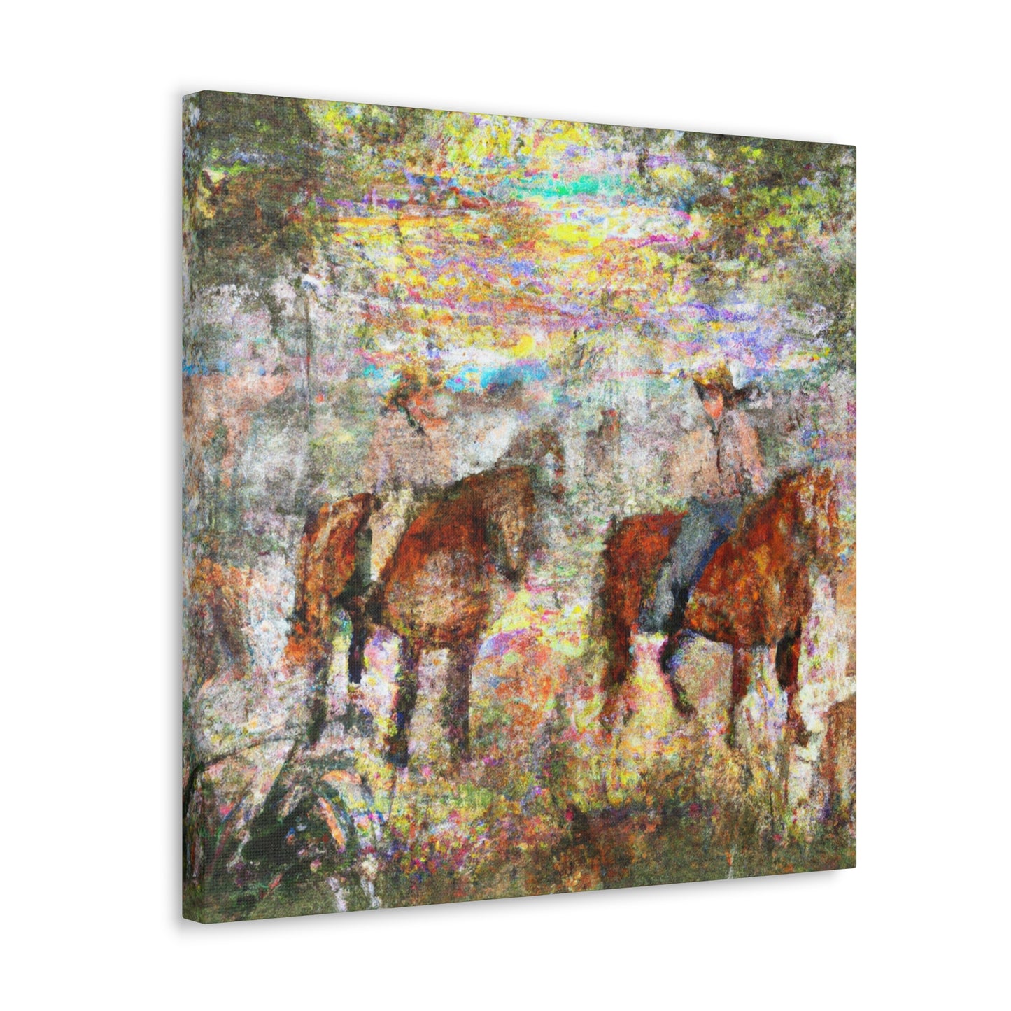 "Fog and Frolicing Horses" - Canvas