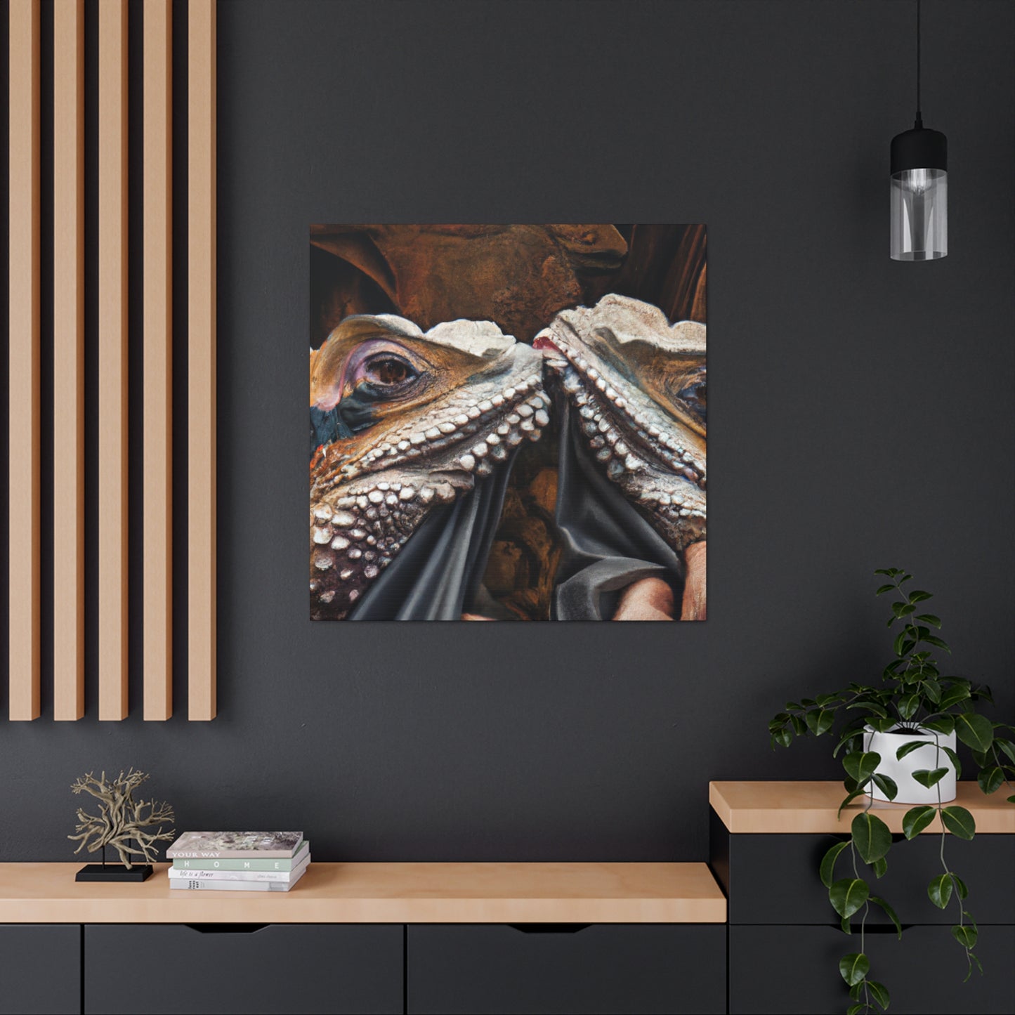 "Frog-like Frilled Lizard" - Canvas