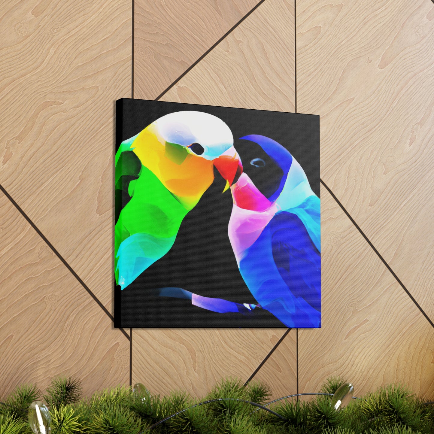 Lovebirds in Moonlight - Canvas