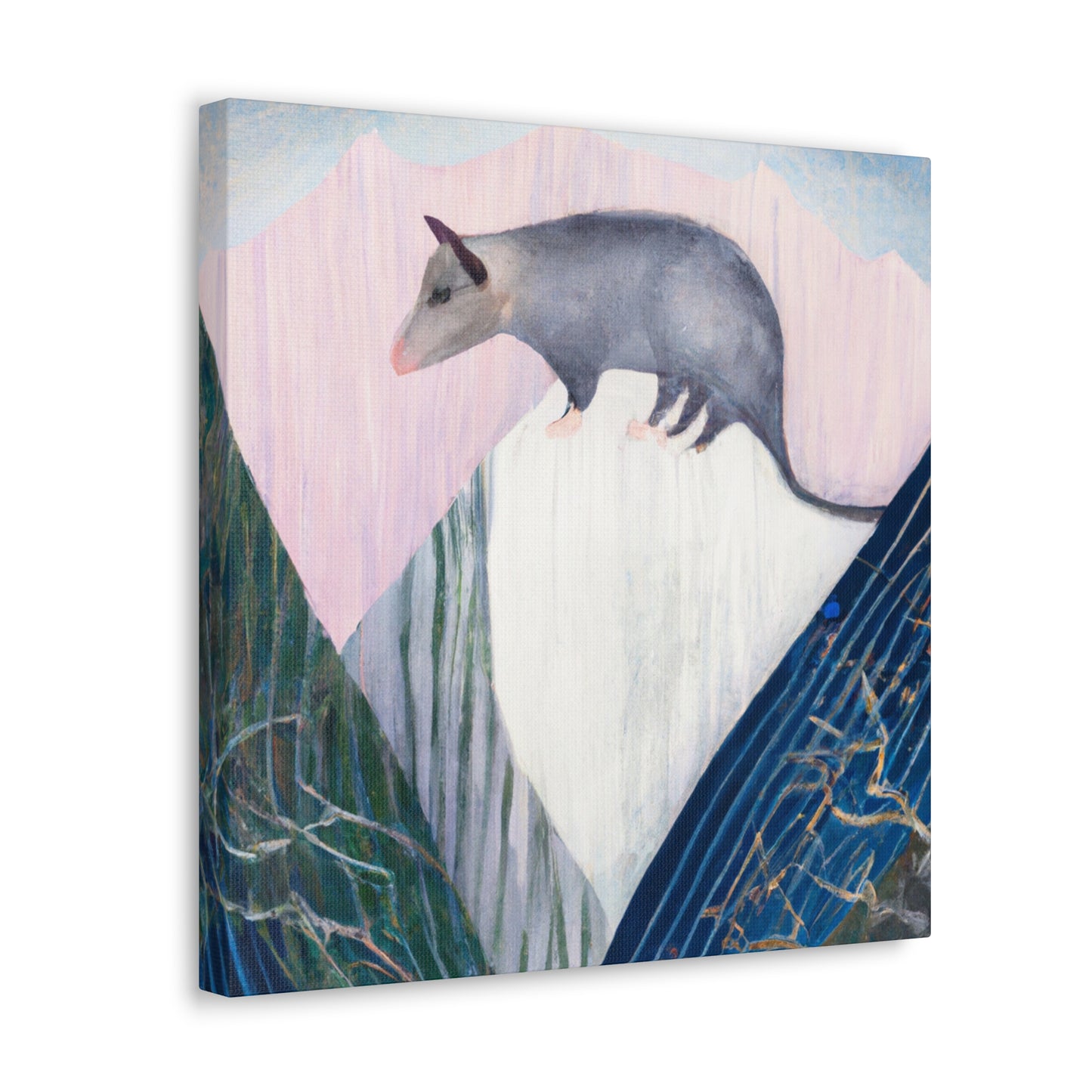 Opossum in Art Deco - Canvas