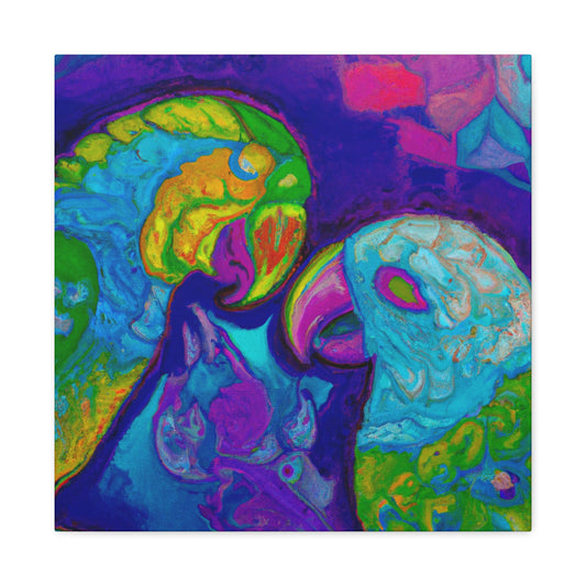 "Lovebirds in Fauvist Hues" - Canvas