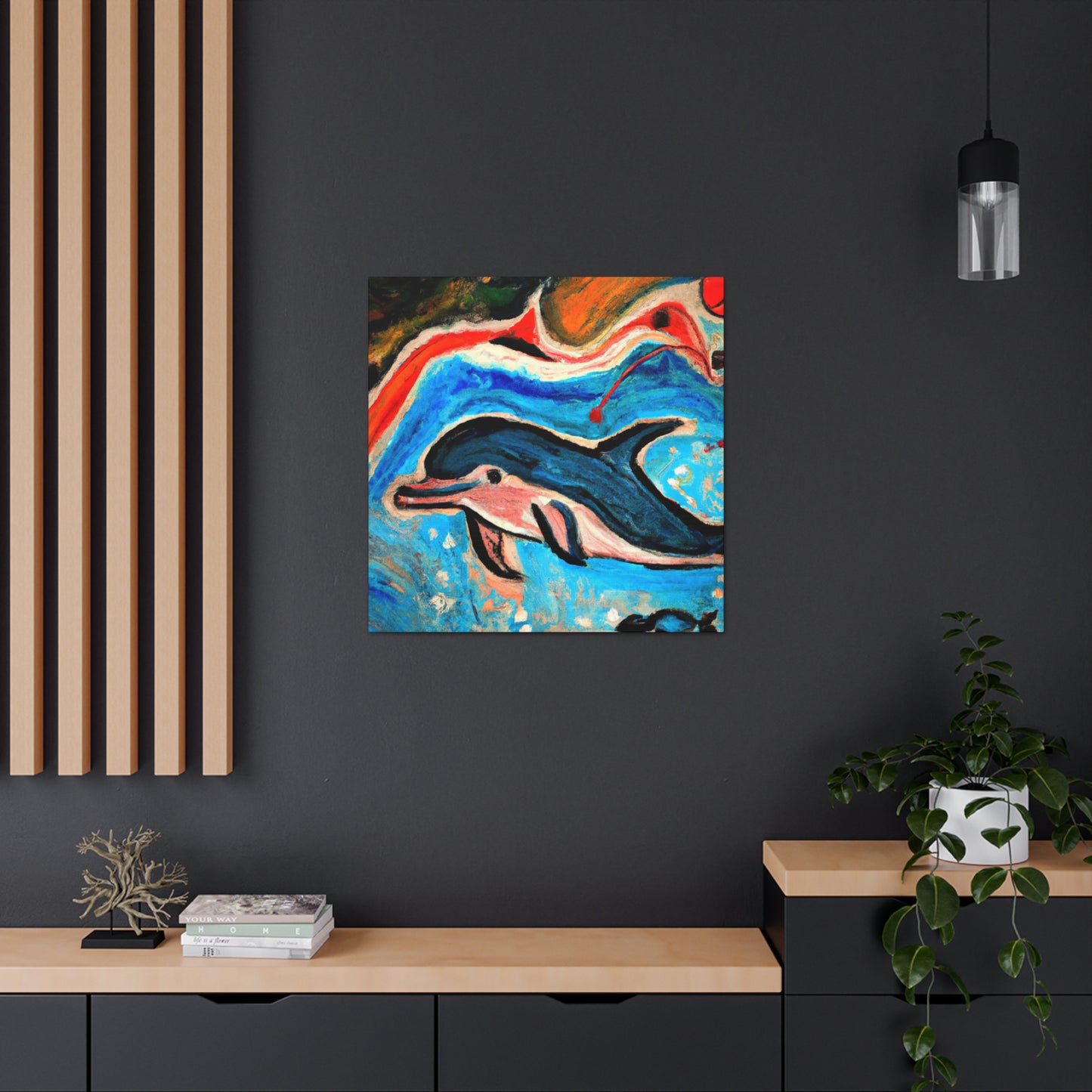 "Dolphins in the Sunset" - Canvas