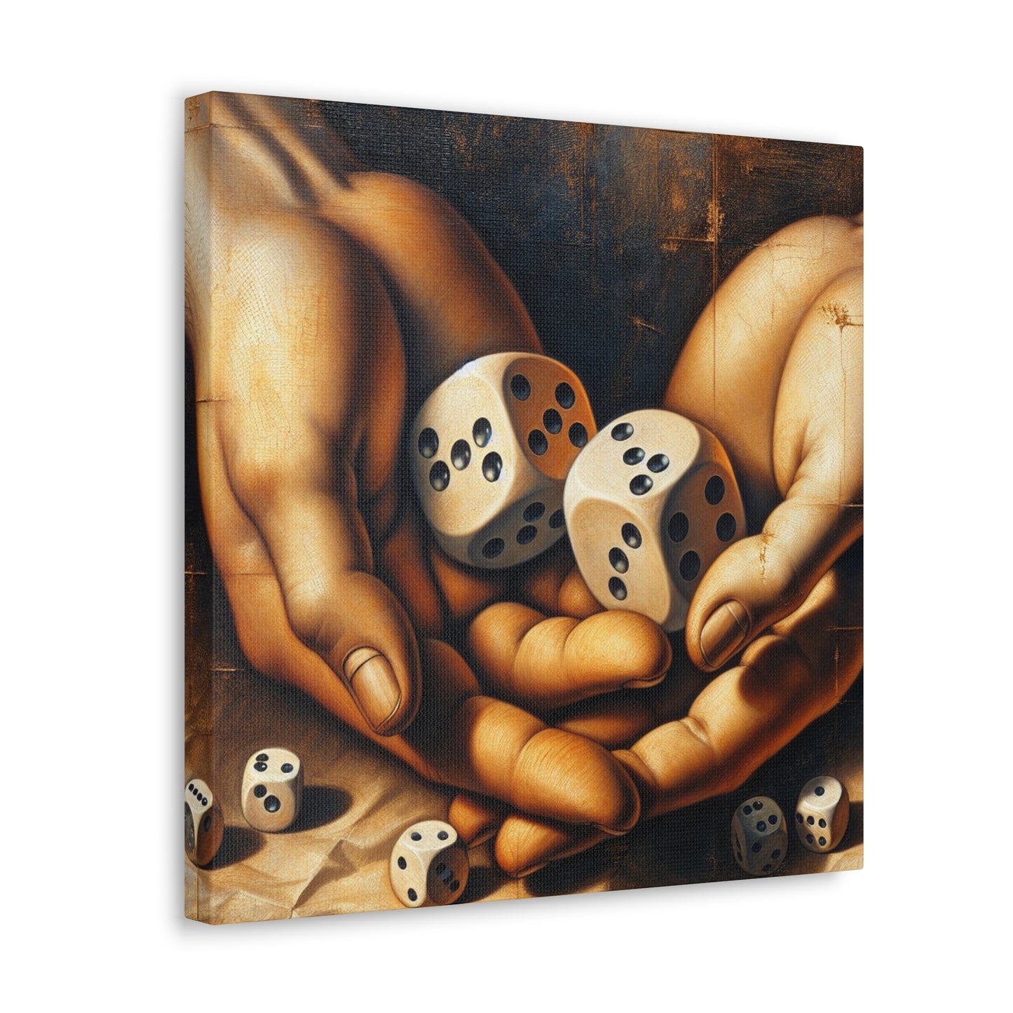 "Fortunes Unveiled: Divine Dice" - Canvas