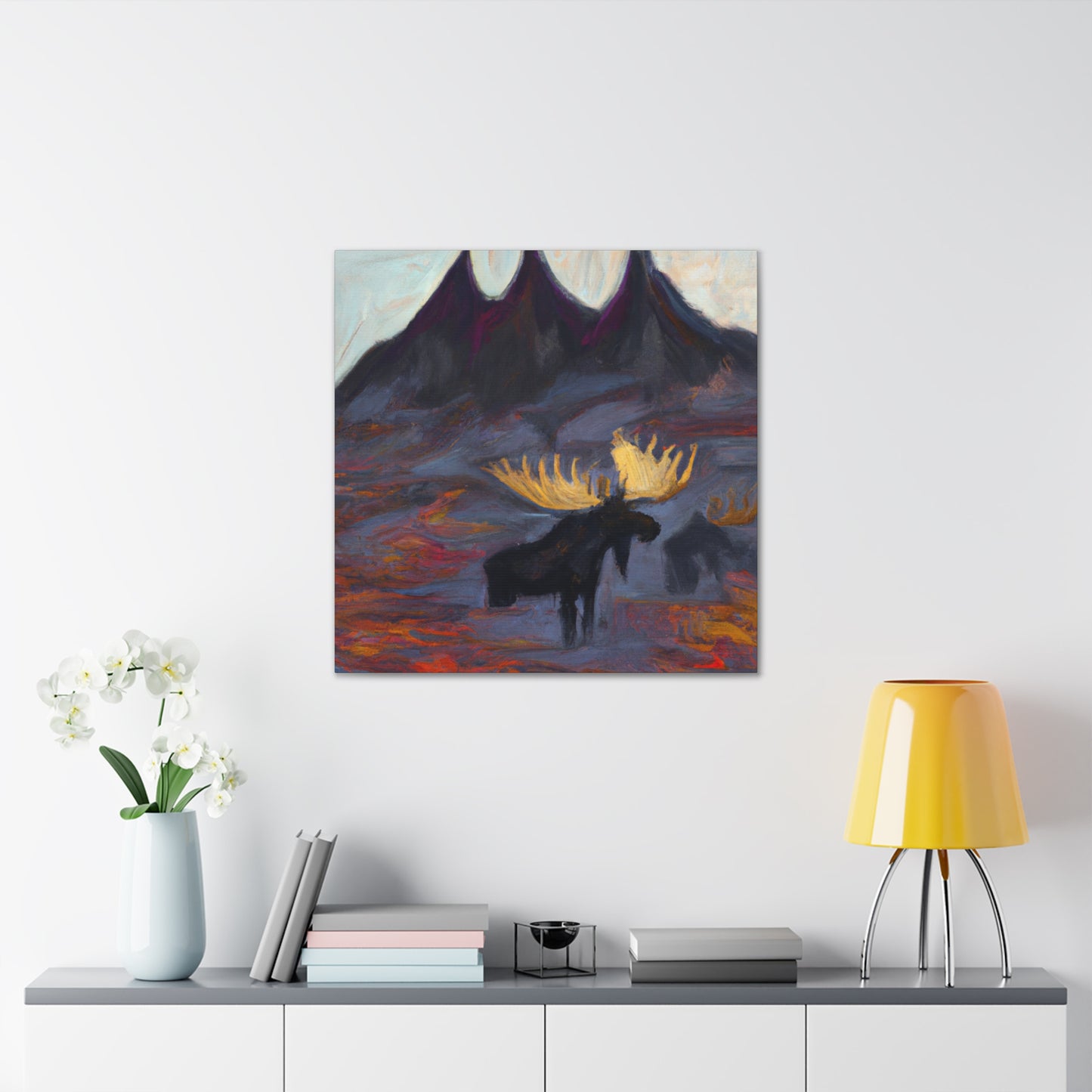 Moose Among Columns - Canvas