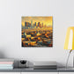 "Golden Eden: Cityscape Reverie" - Canvas