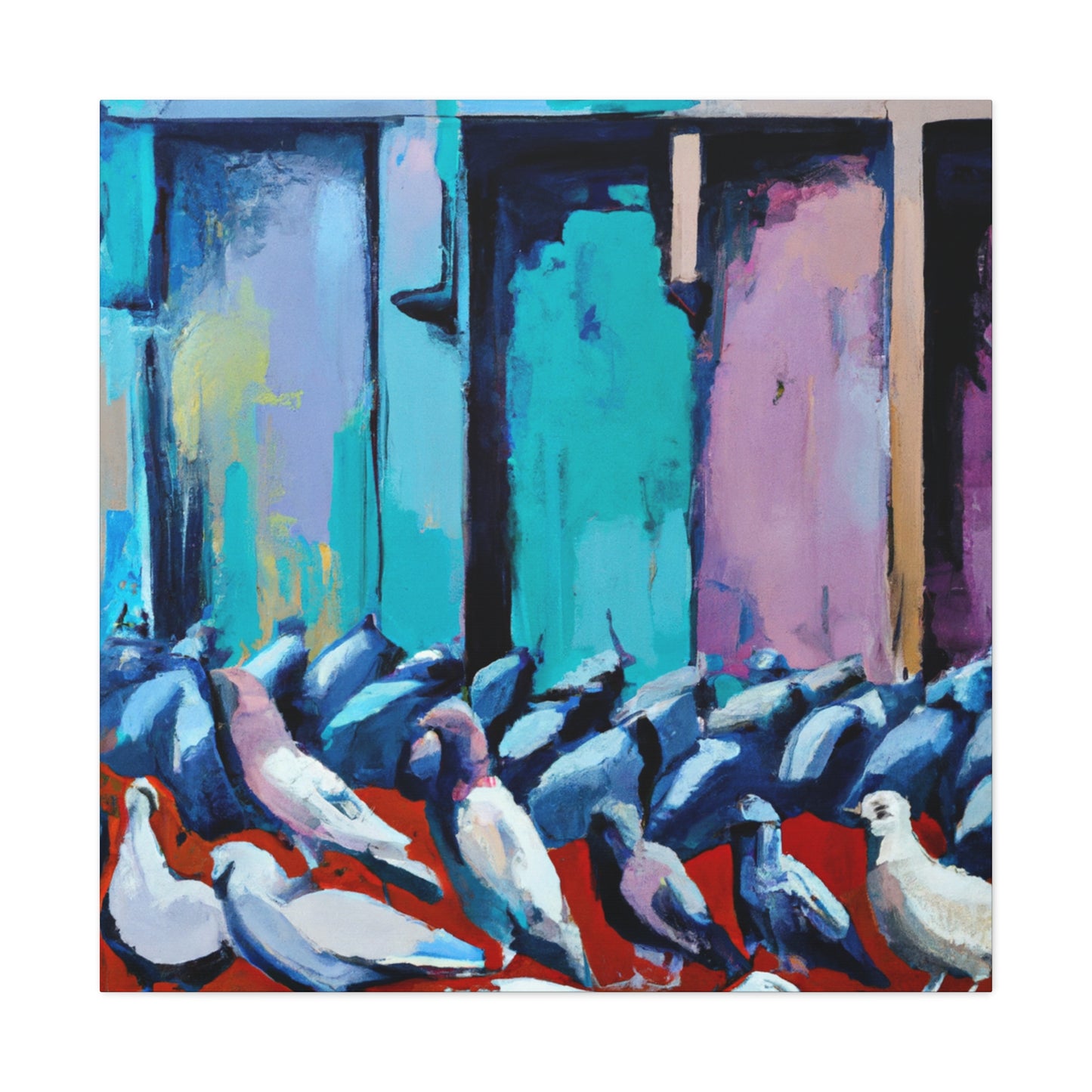 Pigeon's Artful Flight - Canvas