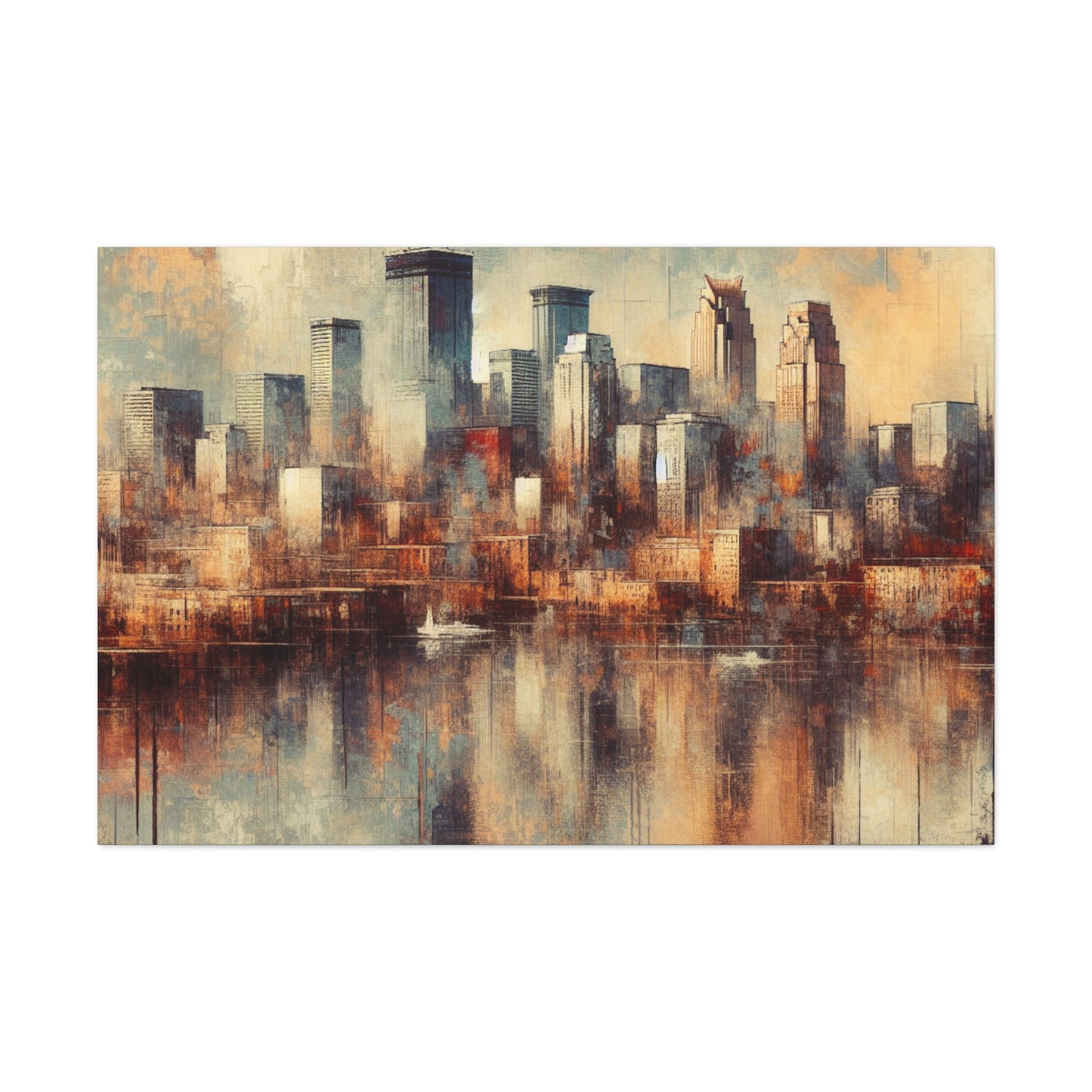 "City's Lively Brushstrokes" - Canvas