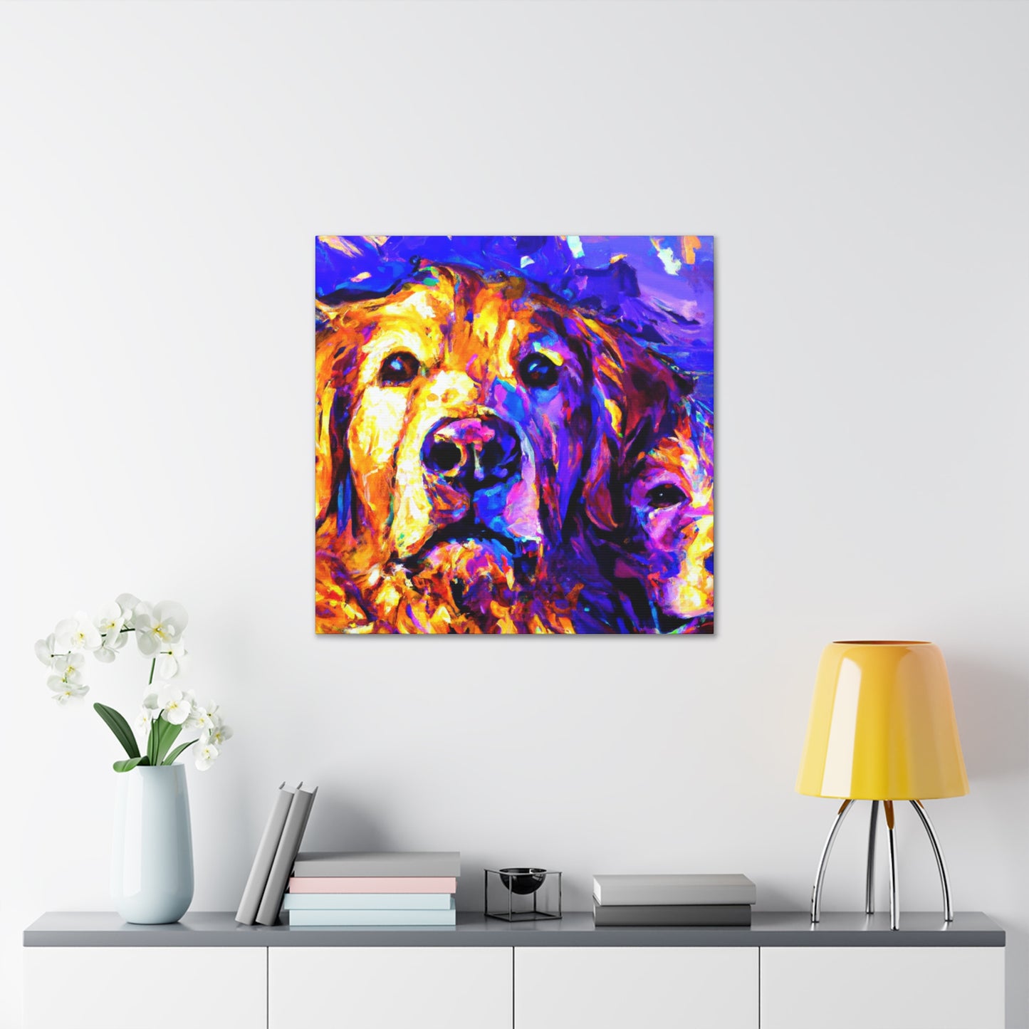 "Golden Retriever Dreamscape" - Canvas