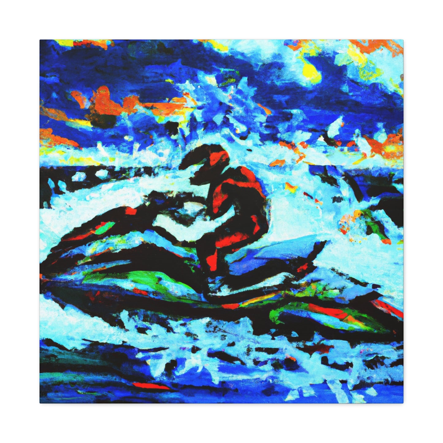 Jet Skiing Expressionism - Canvas