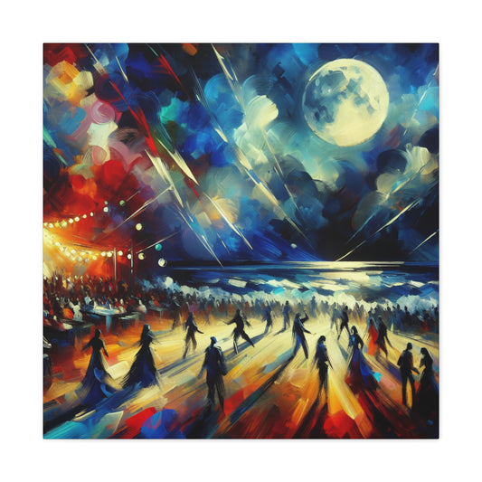 Nocturnal Coastal Revelry - Canvas