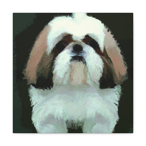 "Joyful Shih Tzu Play" - Canvas