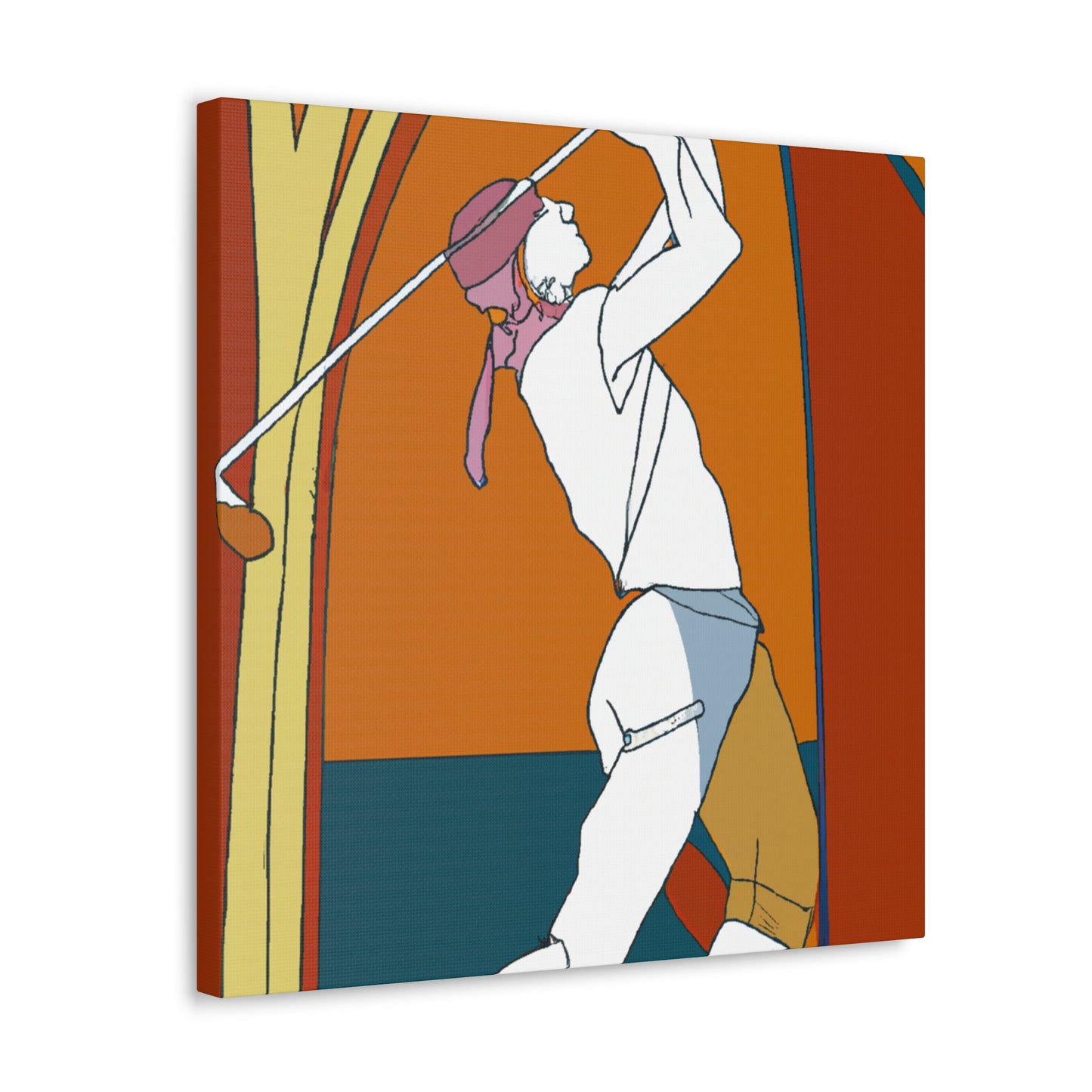 Golf at Sunset Rays - Canvas