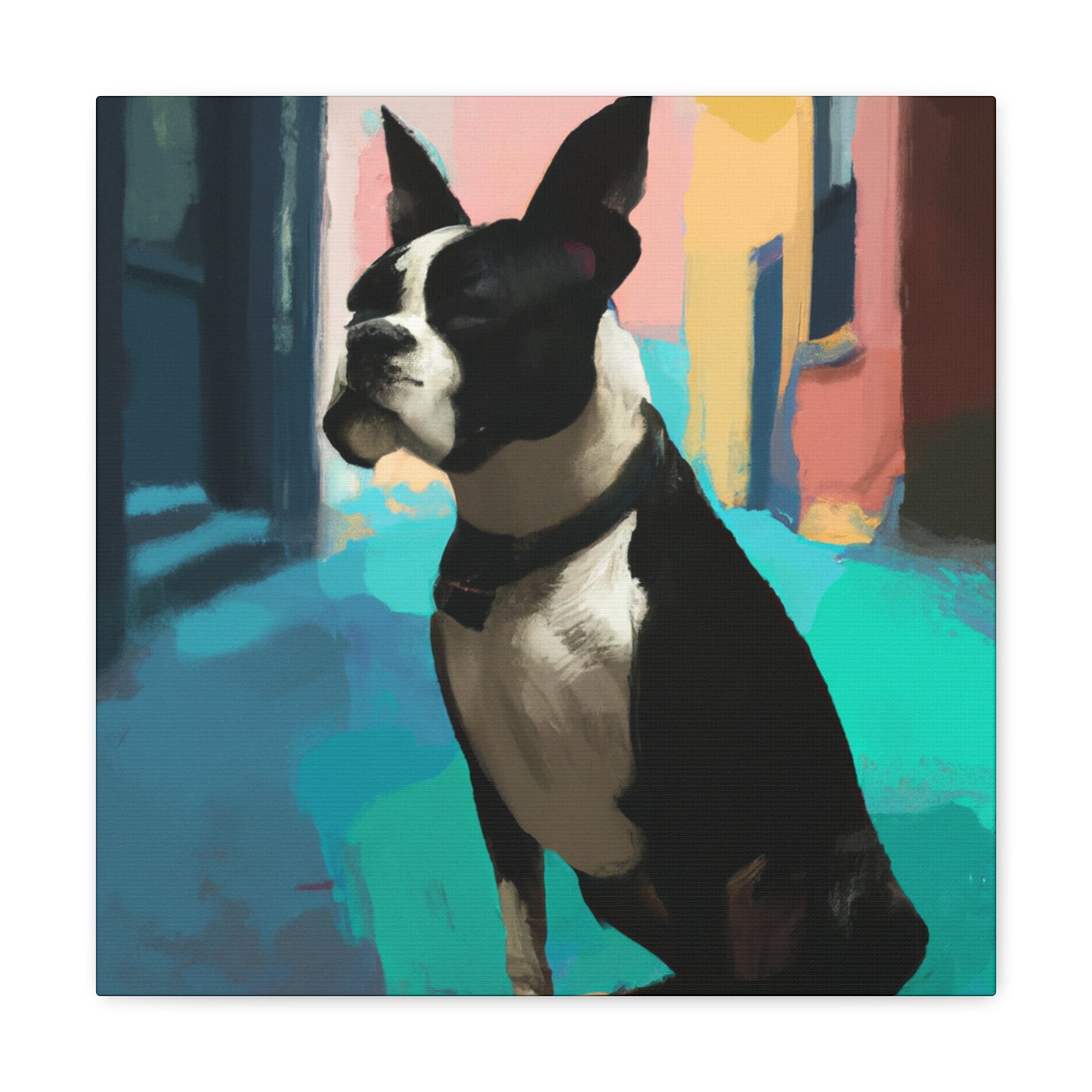 Boston Terrier Lounging - Canvas