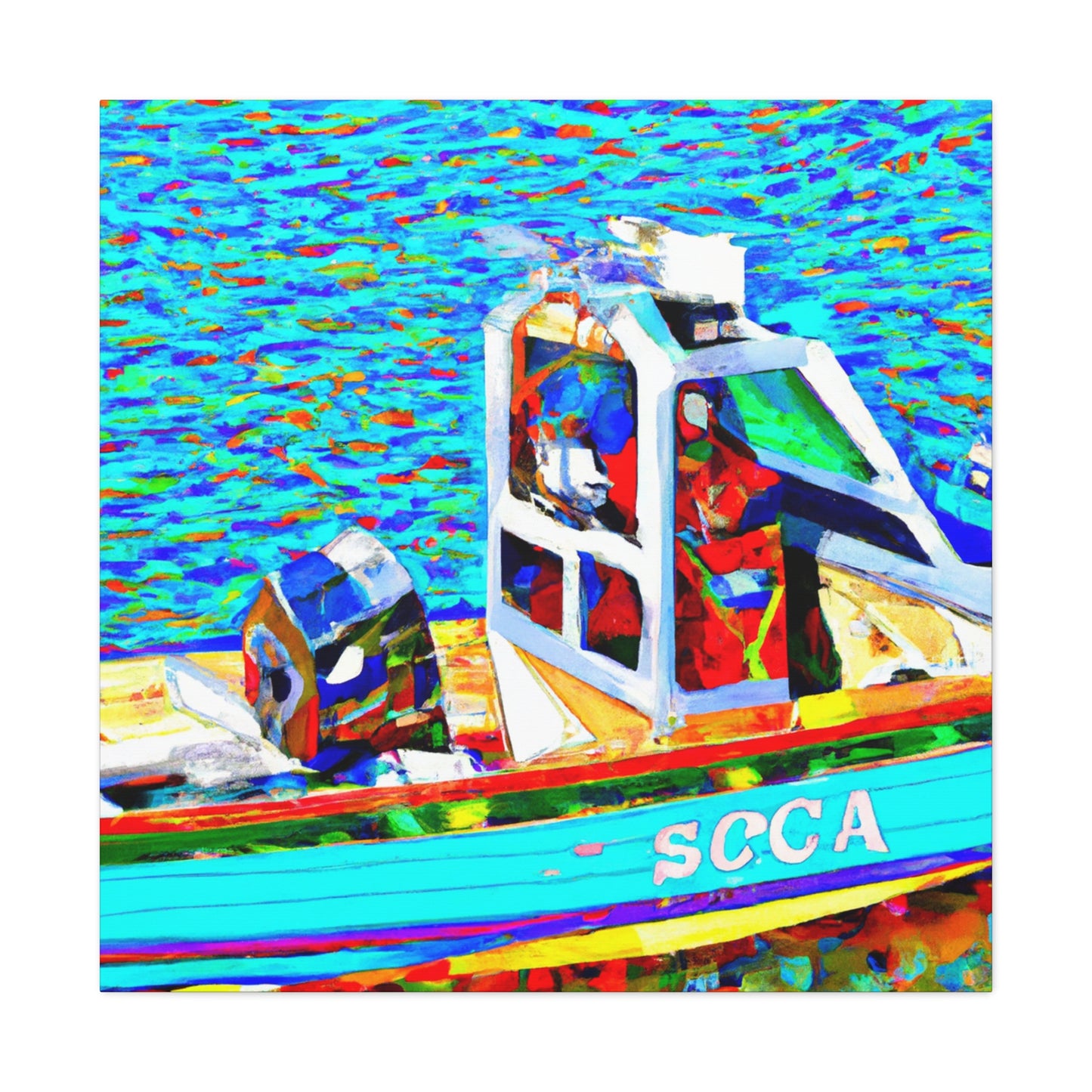 "Bass Fishing Boat Voyage" - Canvas