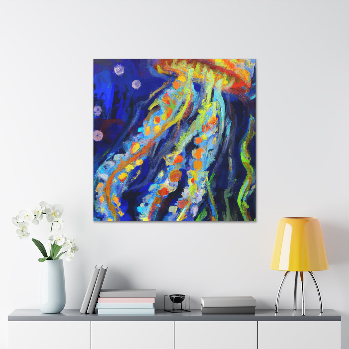 Jellyfish Under Moonlight - Canvas