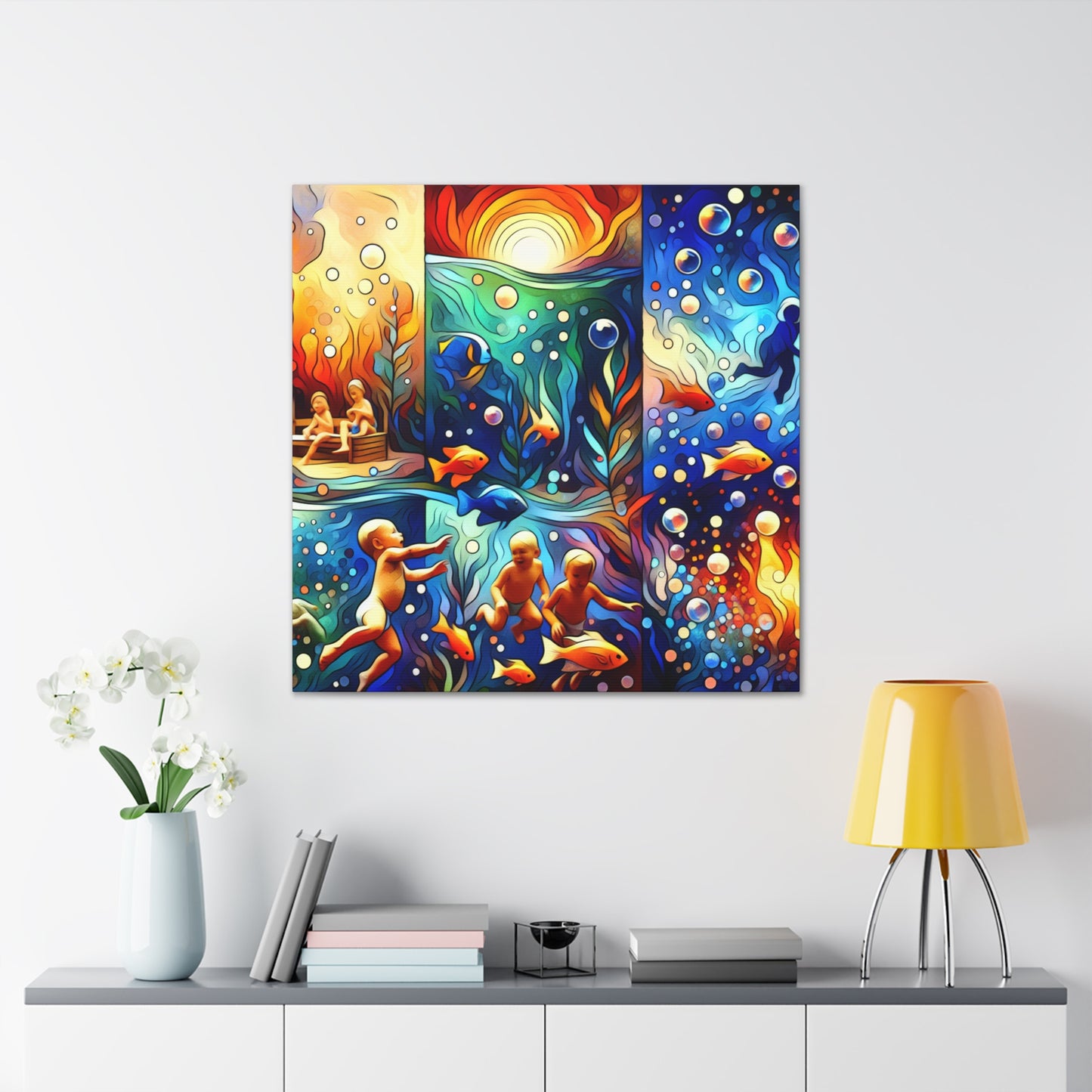 "Vibrant Aquatic Serenity" - Canvas